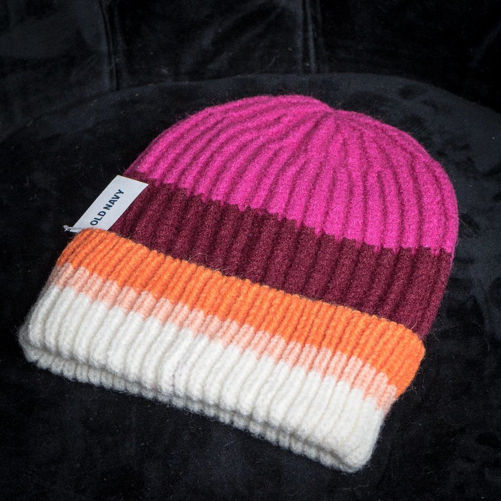 NWT Striped Sweater-Knit Beanie For Women